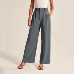 High Waisted Wide Leg Linen Pants For Women Office Wear Casual