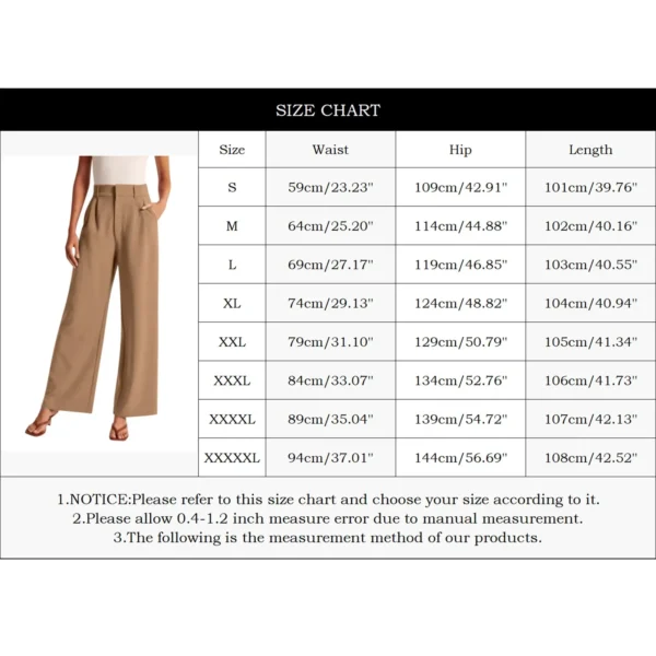 High Waisted Wide Leg Linen Pants For Women Office Wear Casual - Image 6