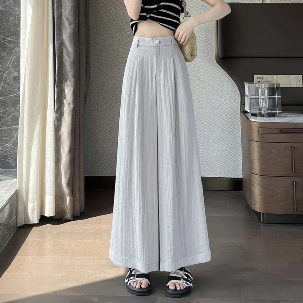 Summer Women’s Loose Cotton Linen Wide Leg Casual Comfortable Pants - Image 2