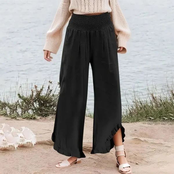 Summer Women’s Casual Flowy Wide-Leg Palazzo Travel Pants - Image 2