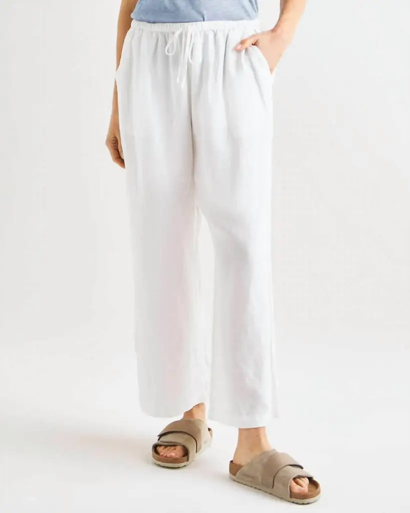 Linen Pant In White For Women Splendid Casual High Waist Trousers