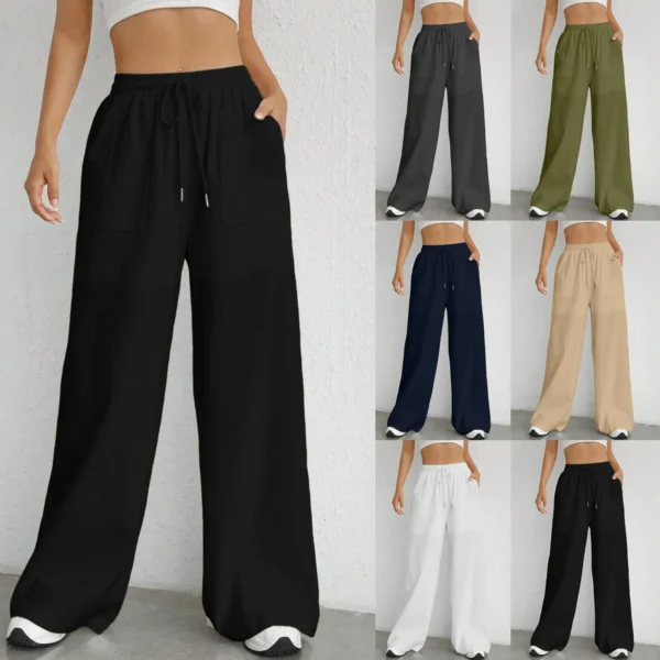 Women’s High Waisted Wide Leg Palazzo Pants Casual Loose Workwear - Image 5