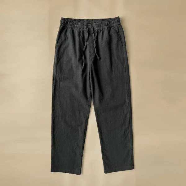 Men's Summer Cotton Linen Pants Casual Loose Straight Trousers - Image 3