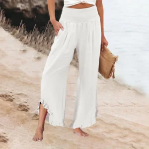 Summer Women’s Casual Flowy Wide-Leg Palazzo Travel Pants