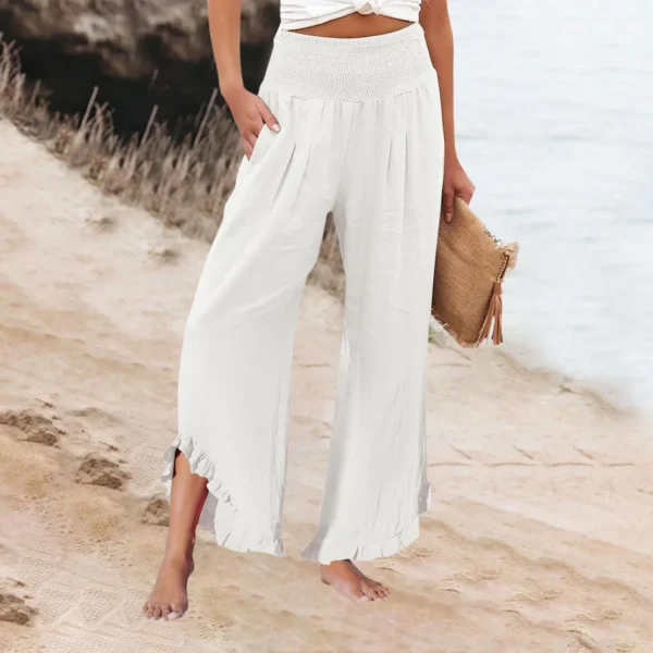 Summer Women’s Casual Flowy Wide-Leg Palazzo Travel Pants