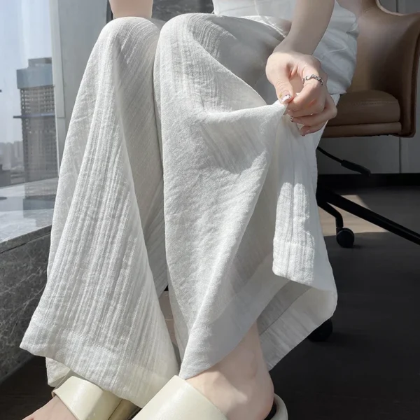 Summer Women’s Loose Cotton Linen Wide Leg Casual Comfortable Pants