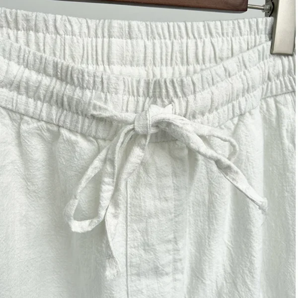 Men's Summer Cotton Linen Pants Casual Loose Straight Trousers - Image 6